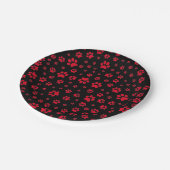 Papierplatte für schwarze und rote Dog-Paw Pappteller (Schrägansicht)