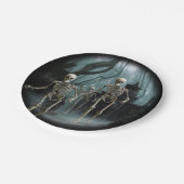 Papierplatte für Spuk Skelette Pappteller (Schrägansicht)