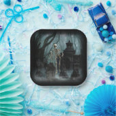 Papierplatte für Spuk Skelette Pappteller (Party)