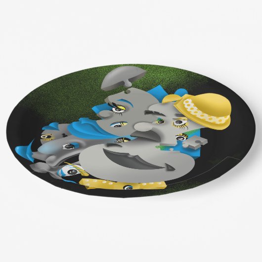 Papierplatte für Surreal Puzzle Pappteller (Schrägansicht)