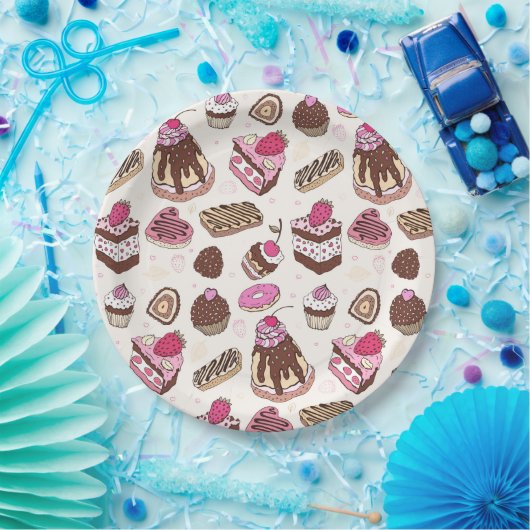 Papierplatte für süße Leckereien Pappteller (Party)