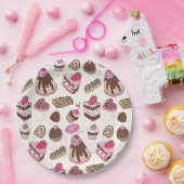 Papierplatte für süße Leckereien Pappteller (Party)