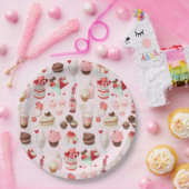 Papierplatte für süße Leckereien Pappteller (Party)