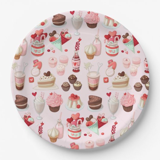 Papierplatte für süße Leckereien Pappteller (Vorderseite)
