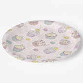 Papierplatte für süße Leckereien Pappteller (Schrägansicht)