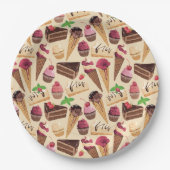 Papierplatte für süße Leckereien Pappteller (Vorderseite)