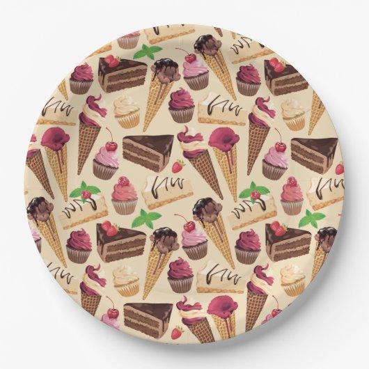Papierplatte für süße Leckereien Pappteller (Vorderseite)