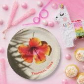 Papierplatte für tropische Hibisken Pappteller (Party)