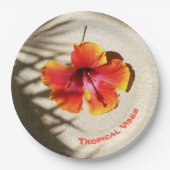 Papierplatte für tropische Hibisken Pappteller (Vorderseite)