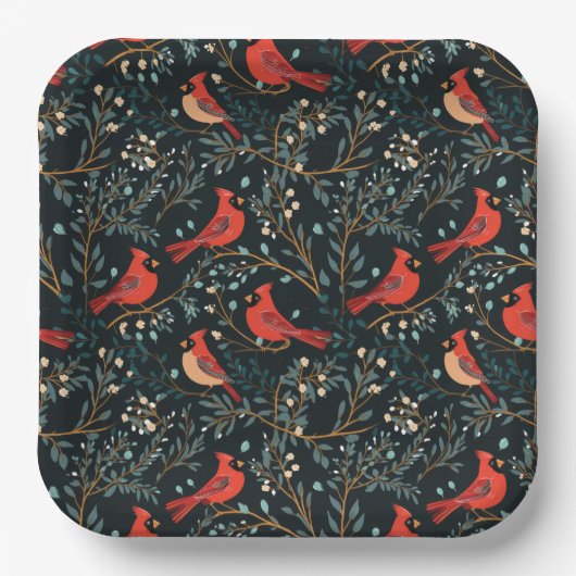 Papierplatte für Vintagen Kardinal Pappteller (Vorderseite)