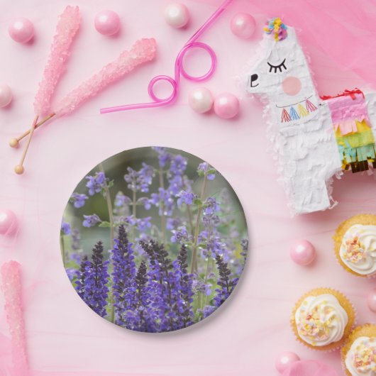 Papierplatte für violette Blumen Pappteller (Party)