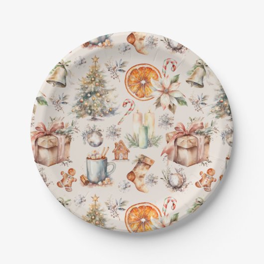 Papierplatte für Weihnachtsmischelemente Pappteller (Vorderseite)