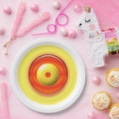 Papierplatte - gelbe und rote konzentrische Kreise Pappteller (Party)