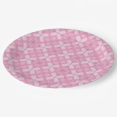 Papierplatte - Gitter in drei Schatten Pappteller (Schrägansicht)