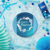 Papierplatte glücklicher Pessach Blaubraune Flora Pappteller (Party)