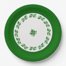 Papierplatte - Grüner Ring of Holly