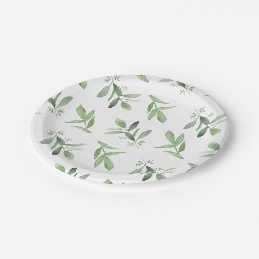 Papierplatte - Grünflächen Pappteller (Schrägansicht)