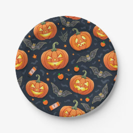 Papierplatte Halloween Pumkin Pappteller