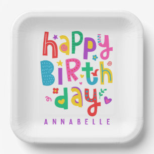 PAPIERPLATTE: HAPPY BIRTHDAY PAPPTELLER