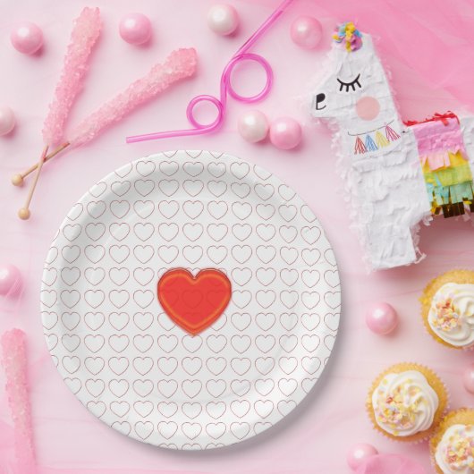 Papierplatte - Herz Pappteller (Party)