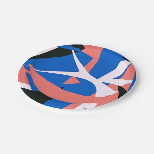 Papierplatte inspiriert durch Matisse Pappteller (Schrägansicht)