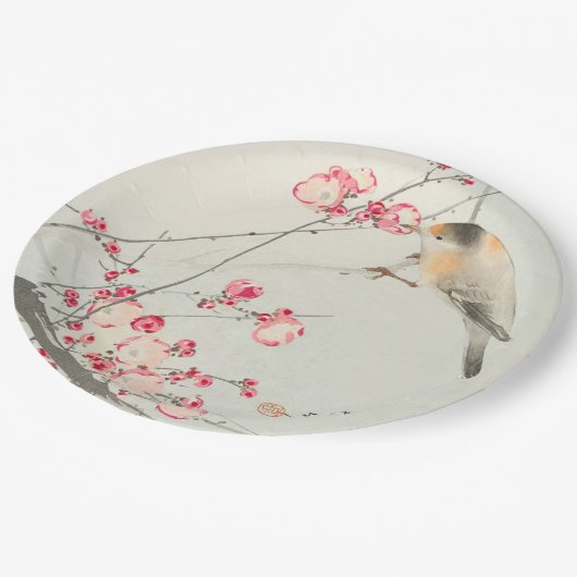 PAPIERPLATTE: JAPANESE WOODBLOCK : OHARA KOSON PAPPTELLER (Schrägansicht)