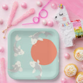 PAPIERPLATTE: JAPANISCHE STIL: KOI FISH PATTERN  PAPPTELLER (Party)