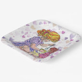 Papierplatte Kleine Girl und Baby Puppe Pappteller (Gewinkelt)