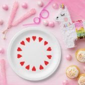 Papierplatte - Kreis der roten Herzen Pappteller (Party)