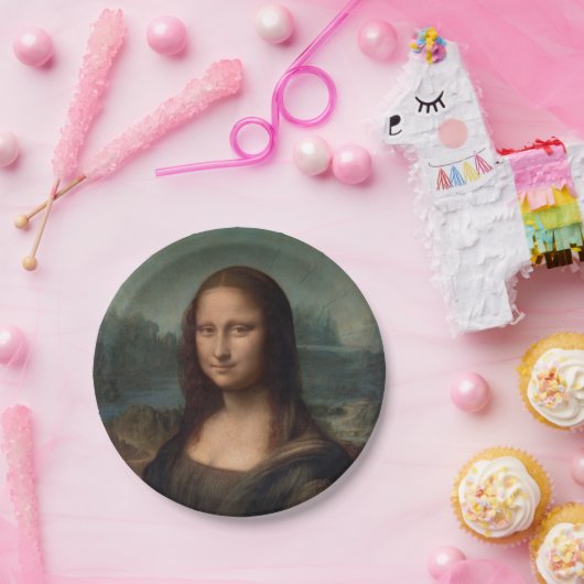 PAPIERPLATTE: LEONARDO DA VINCI: MONA LISA PAPPTELLER (Party)