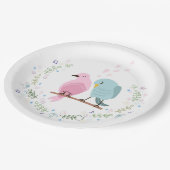 PAPIERPLATTE: LIEBE VÖGEL PAPPTELLER (Schrägansicht)