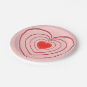 Papierplatte - Mehrere geschachtelte Herzen Pappteller (Schrägansicht)