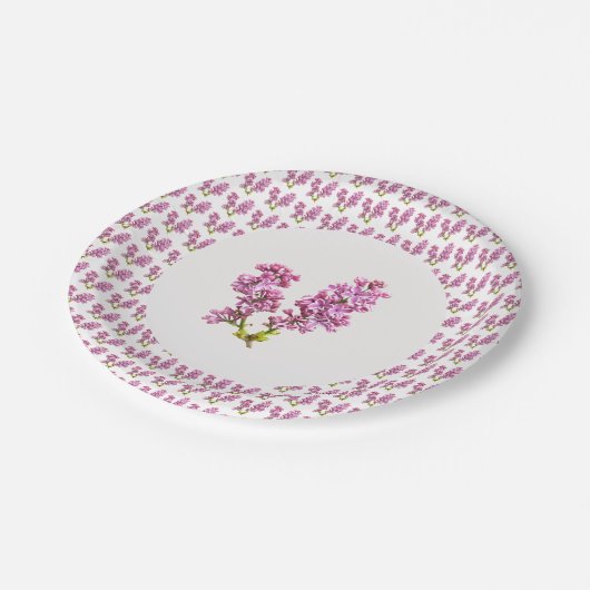 Papierplatte - mehrere Lilacs (vers. 2) Pappteller (Schrägansicht)