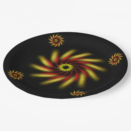 Papierplatte - mehrfache Pinräder Pappteller (Schrägansicht)