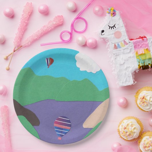 Papierplatte mit Bergsee-Design Pappteller (Party)