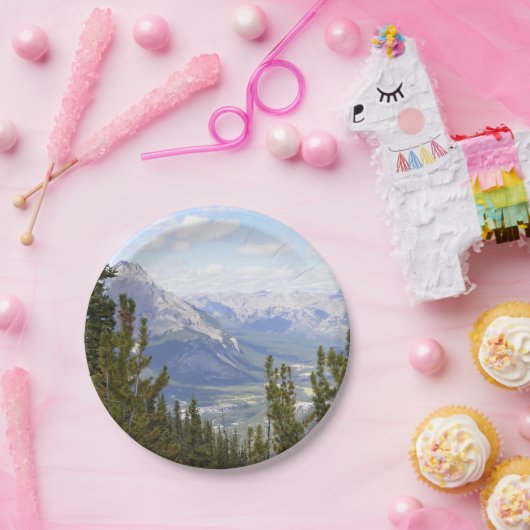 Papierplatte mit Bergszene Pappteller (Party)