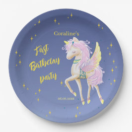 Papierplatte mit dem Bild eines sanften Einhorns Pappteller