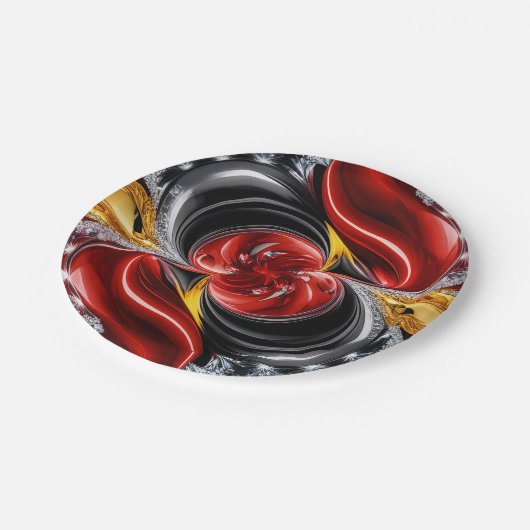 Papierplatte mit deutschem Farbdesign Pappteller (Schrägansicht)