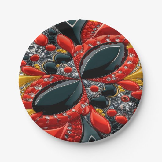 Papierplatte mit deutschem Farbdesign Pappteller (Vorderseite)