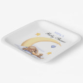 Papierplatte mit einem niedlichen Schlafplüsch. Pappteller (Gewinkelt)