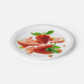 Papierplatte mit Erdbeeren Pappteller (Schrägansicht)