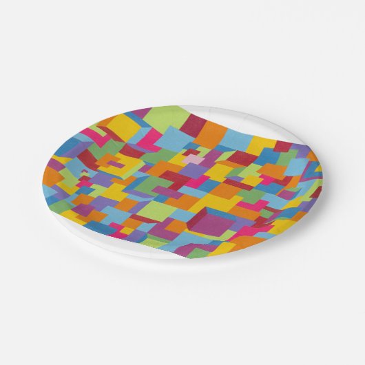 Papierplatte mit Fun Bright Fett feinen Kunstdesig Pappteller (Schrägansicht)