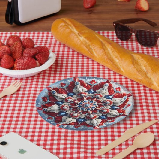 Papierplatte mit norwegischer Farbgestaltung Pappteller (Picknick)