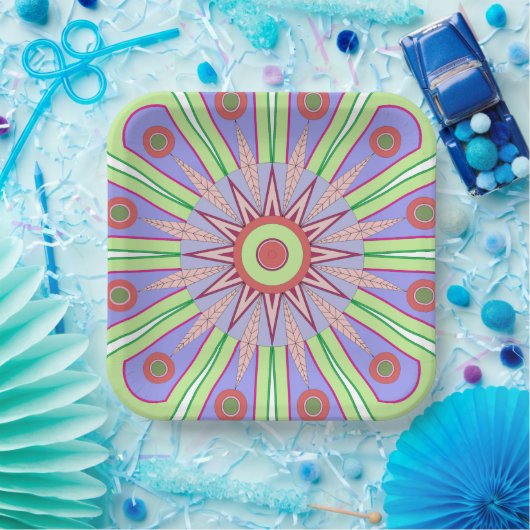 PAPIERPLATTE MIT SCHÖNER KUNST DER BLUME PAPPTELLER (Party)