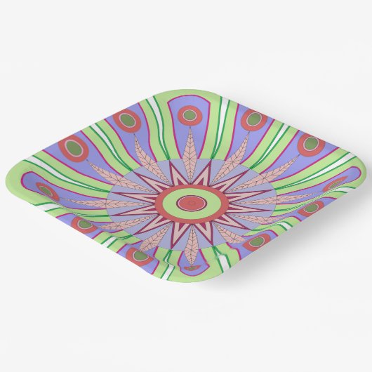 PAPIERPLATTE MIT SCHÖNER KUNST DER BLUME PAPPTELLER (Gewinkelt)