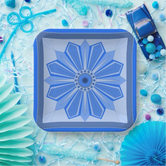 PAPIERPLATTE MIT SCHÖNER KUNST DER BLUME PAPPTELLER (Party)