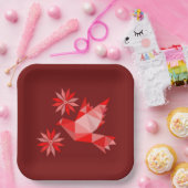 PAPIERPLATTE MIT SCHÖNER KUNST DES VÖGELS UND DER PAPPTELLER (Party)