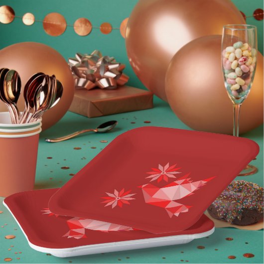 PAPIERPLATTE MIT SCHÖNER KUNST DES VÖGELS UND DER PAPPTELLER (Multi)