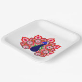 PAPIERPLATTE MIT SCHÖNER KUNST DES VÖGELS UND DER PAPPTELLER (Gewinkelt)