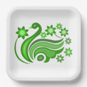 PAPIERPLATTE MIT SCHÖNER KUNST DES VÖGELS UND DER PAPPTELLER (Vorderseite)